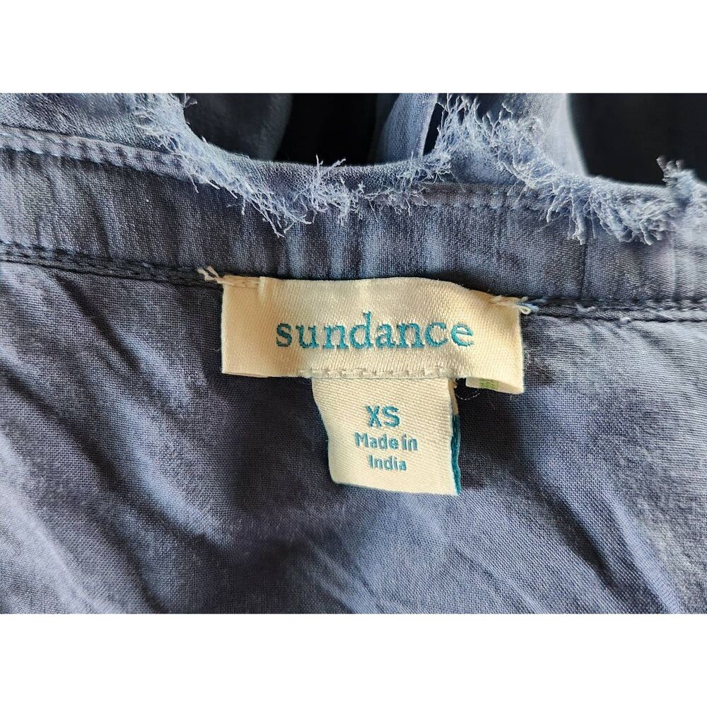 Sundance Button Front Flowy Lace Trimmed Blouse S… - image 6